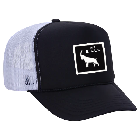 The G.O.A.T. Foam trucker hat.